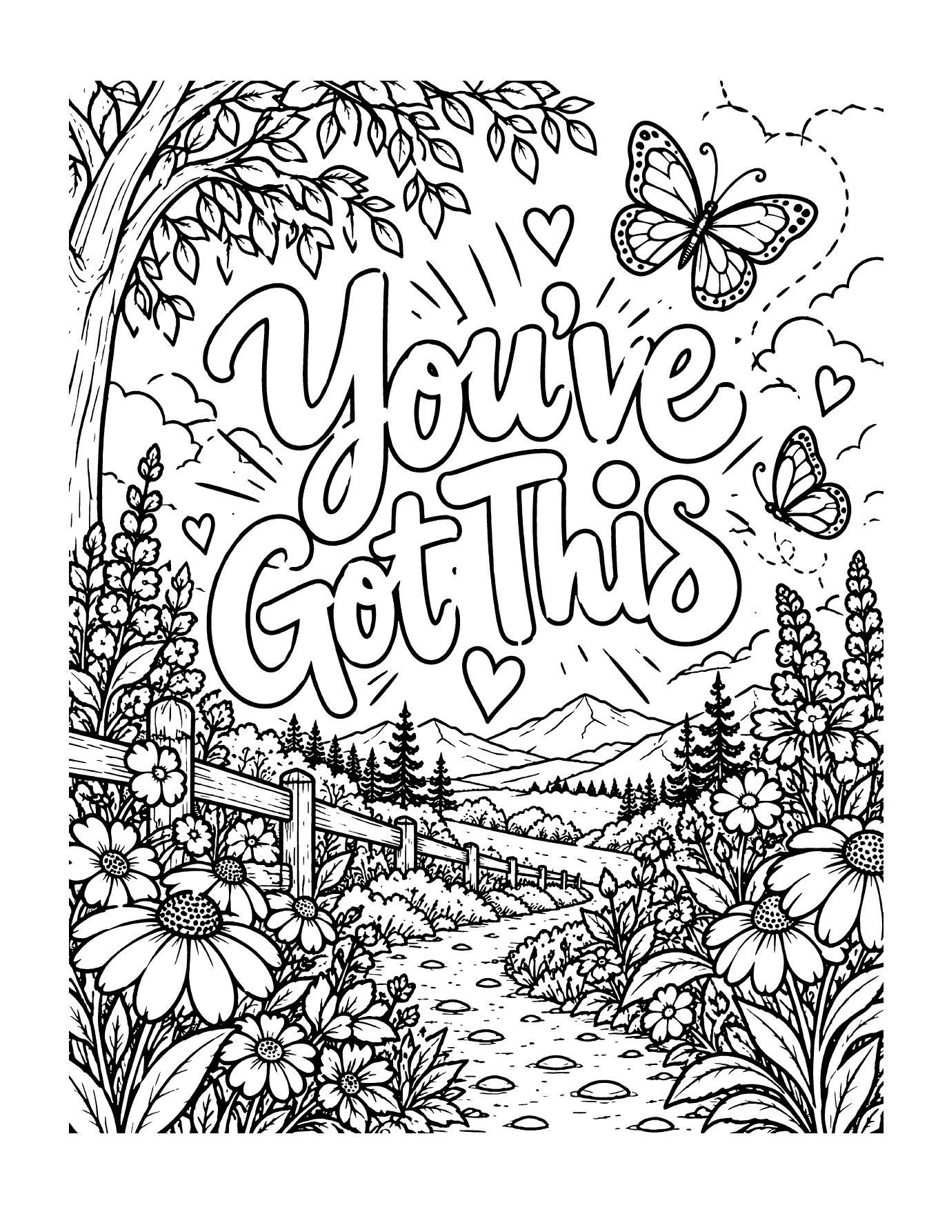 You've Got This coloring page from Be Real: A Feel-Good Coloring Book
